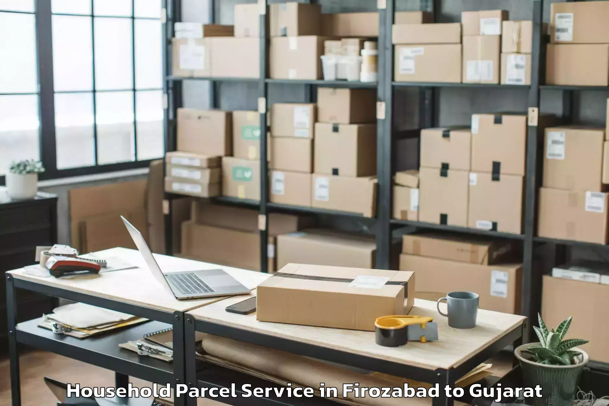 Top Firozabad to Songadh Household Parcel Available